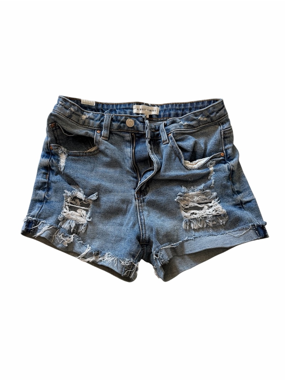 Almost Famous Distressed Blue Jean Shorts